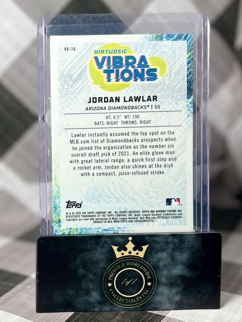 Jordan Lawlar 2022 Bowman Chrome Virtuosic Vibrations #VV-16 AZ Diamondbacks