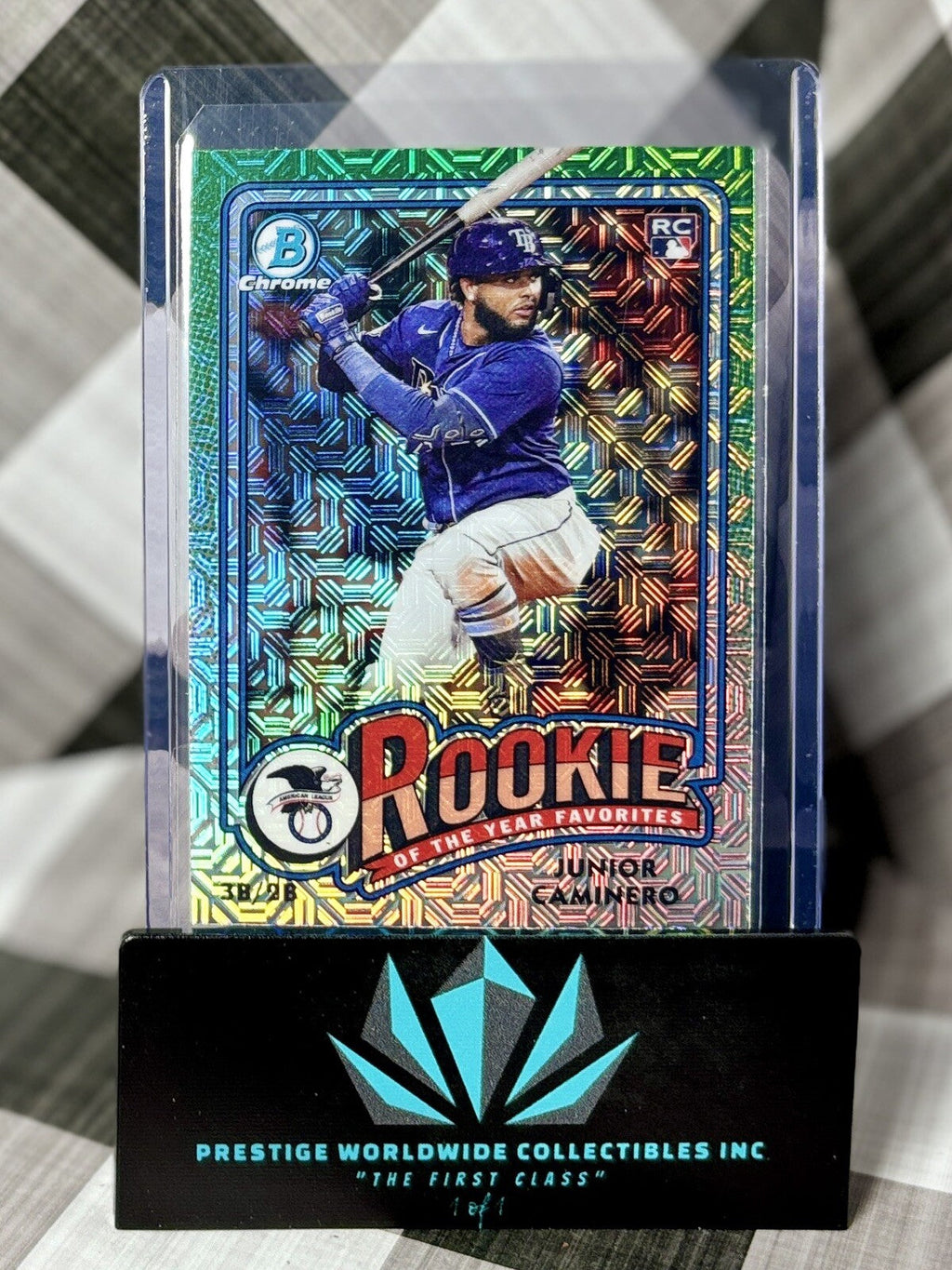 Junior Caminero 2024 Bowman Chrome Mojo Rookie Of The Year Favorites #ROY-8 Rays