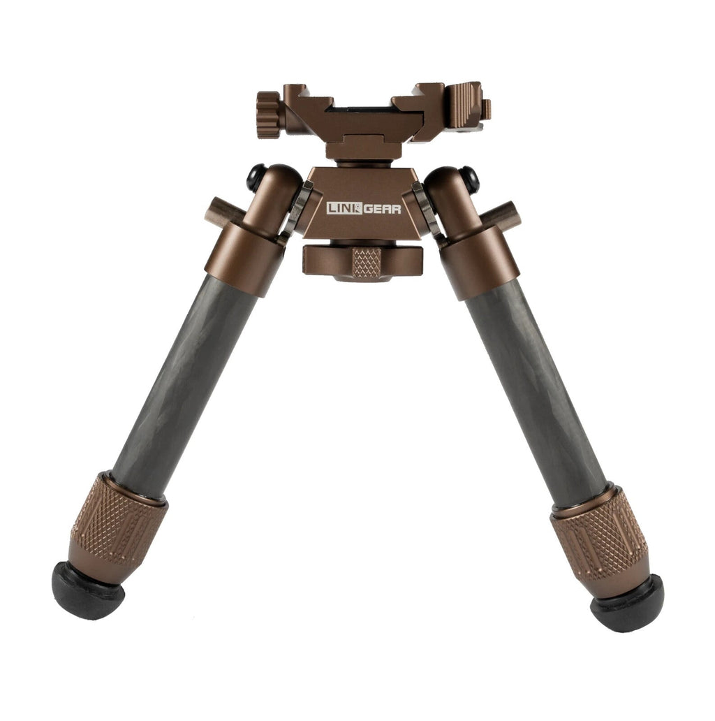 Linkogear HB-C02M Bipod – Brown, Carbon Fiber, Quick-Detach, 7-10” Adjust