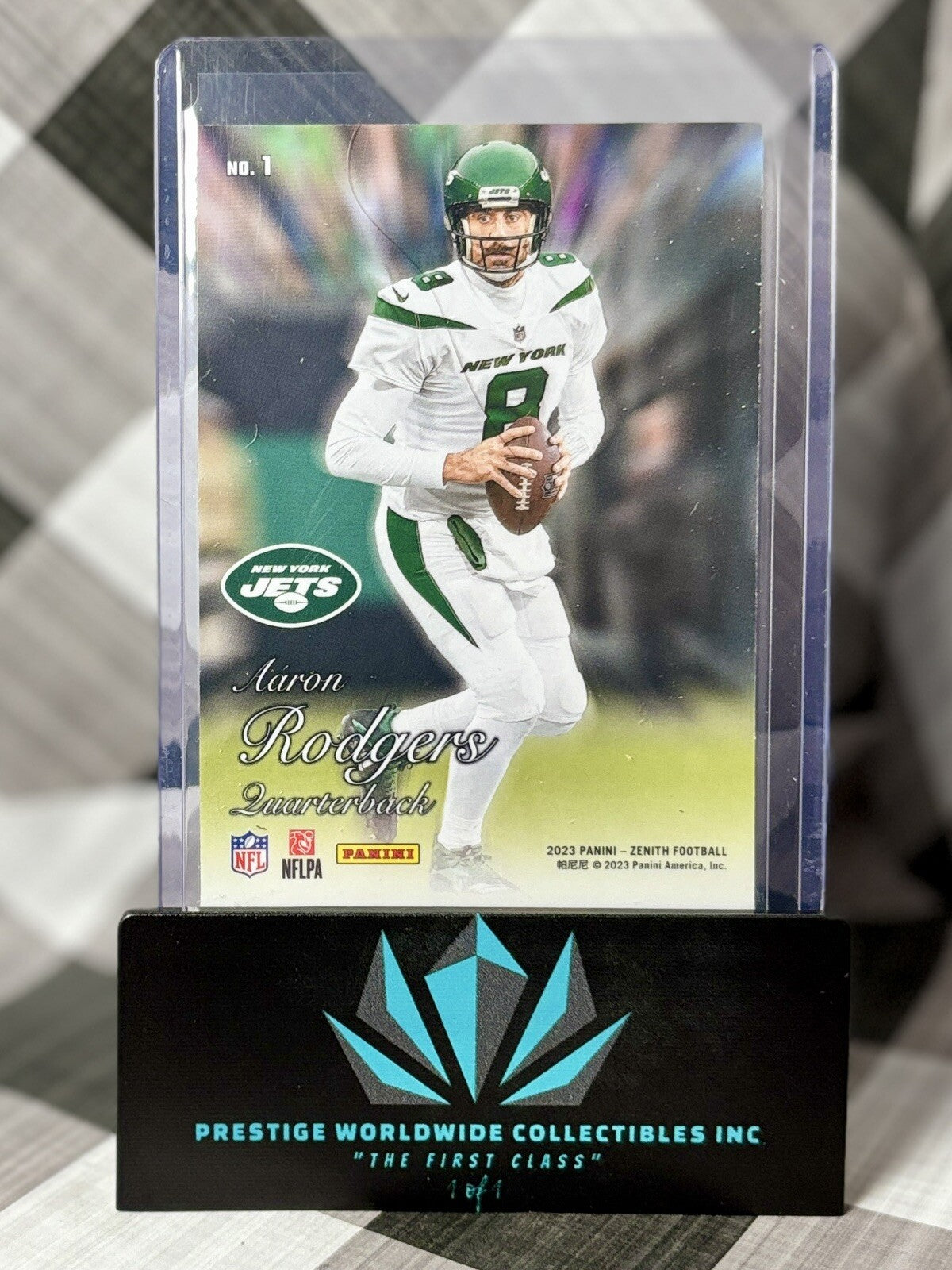 Aaron Rodgers 2023 Panini Zenith Pacific 1994 Insert #1 New York Jets SP