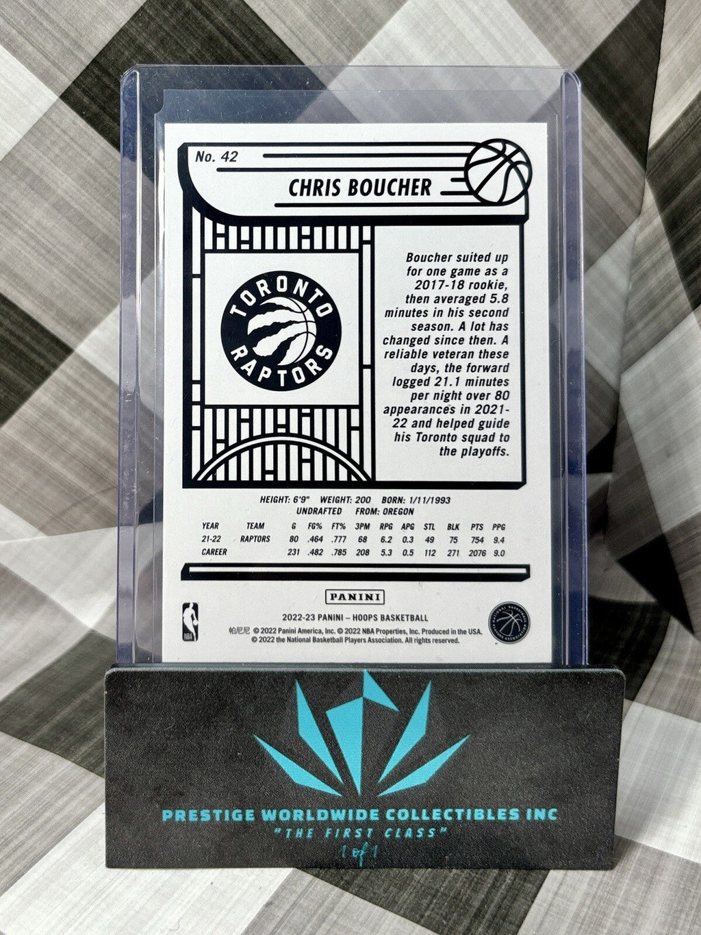 Chris Boucher 2022-23 Panini NBA Hoops Purple #42 Toronto Raptors