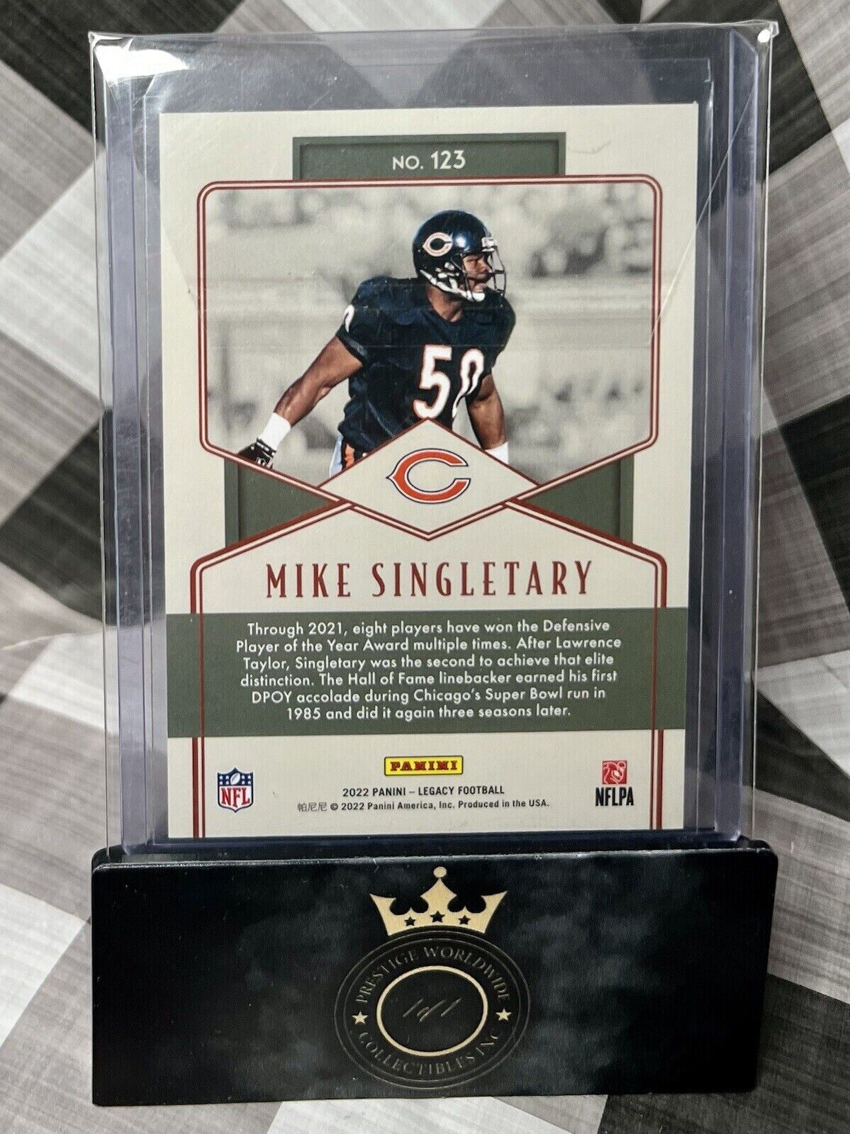 MIKE SINGLETARY 2022 Panini Legacy Legends Yellow /150 #123 Chicago Bears HOF