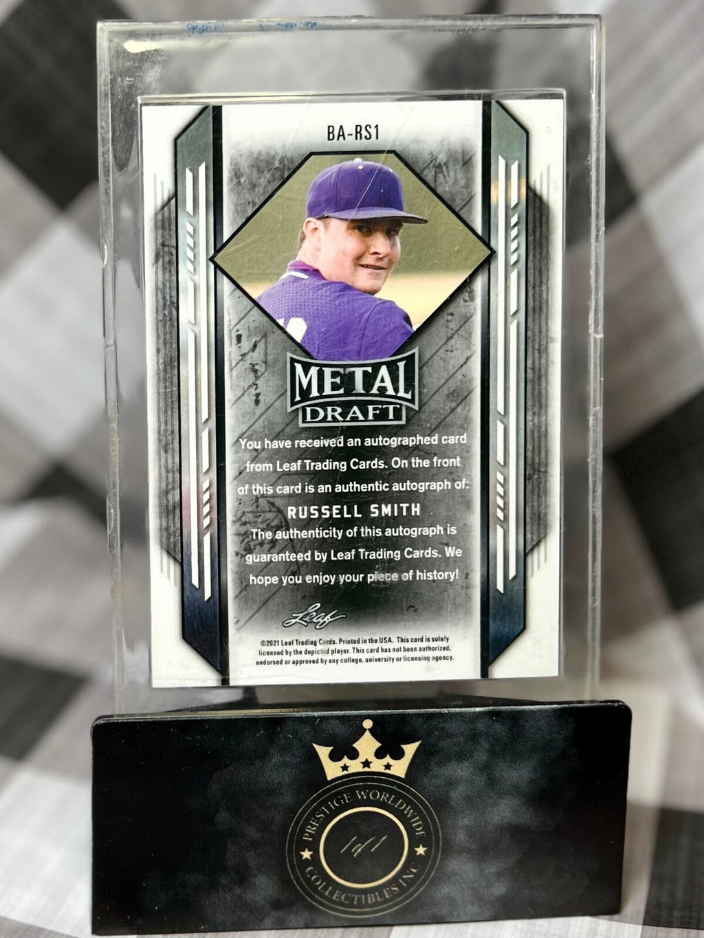 Russell Smith 2021 Leaf Metal Draft Wave Refractor Auto #BA-RS1