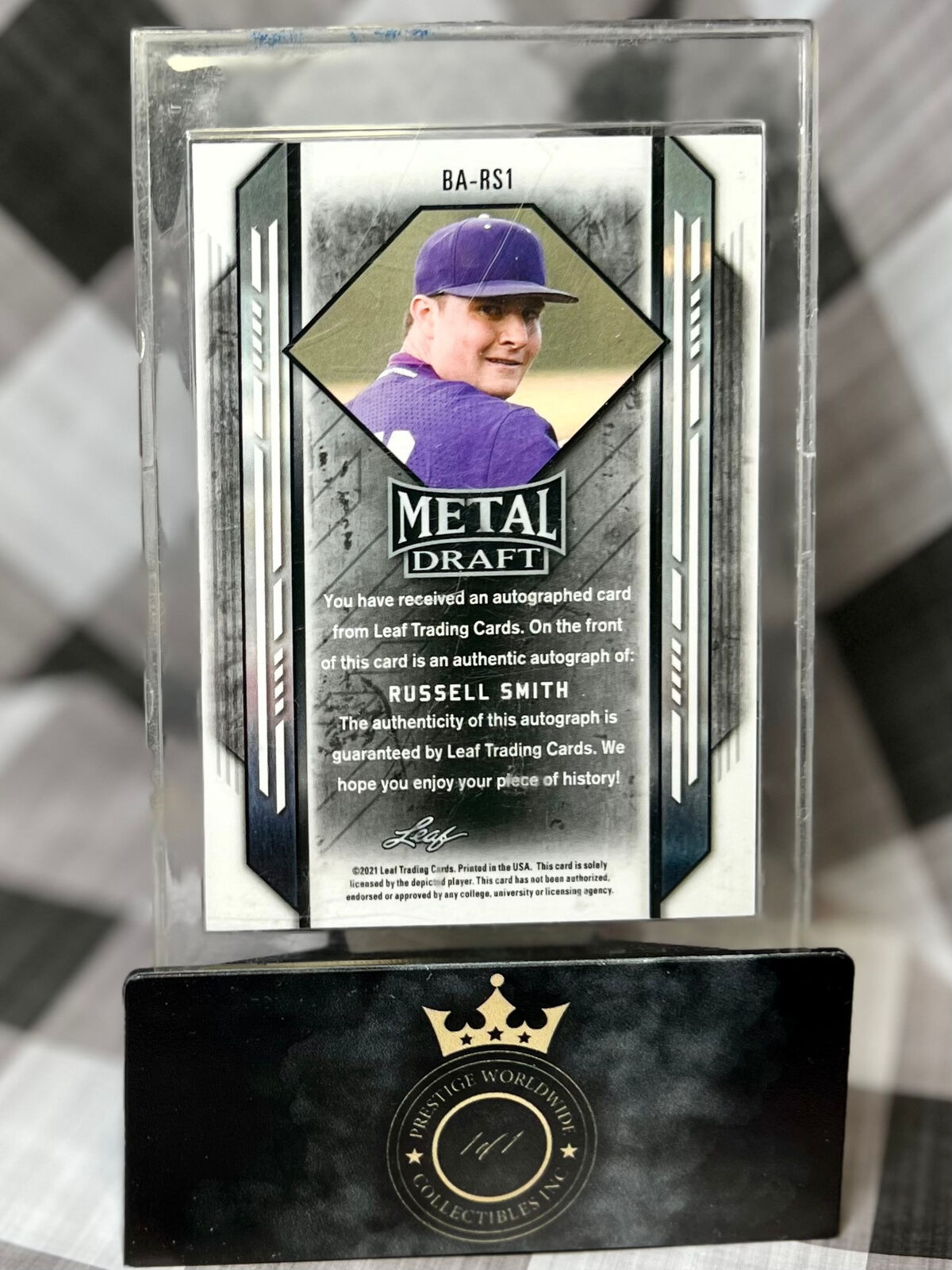 Russell Smith 2021 Leaf Metal Draft Wave Refractor Auto #BA-RS1