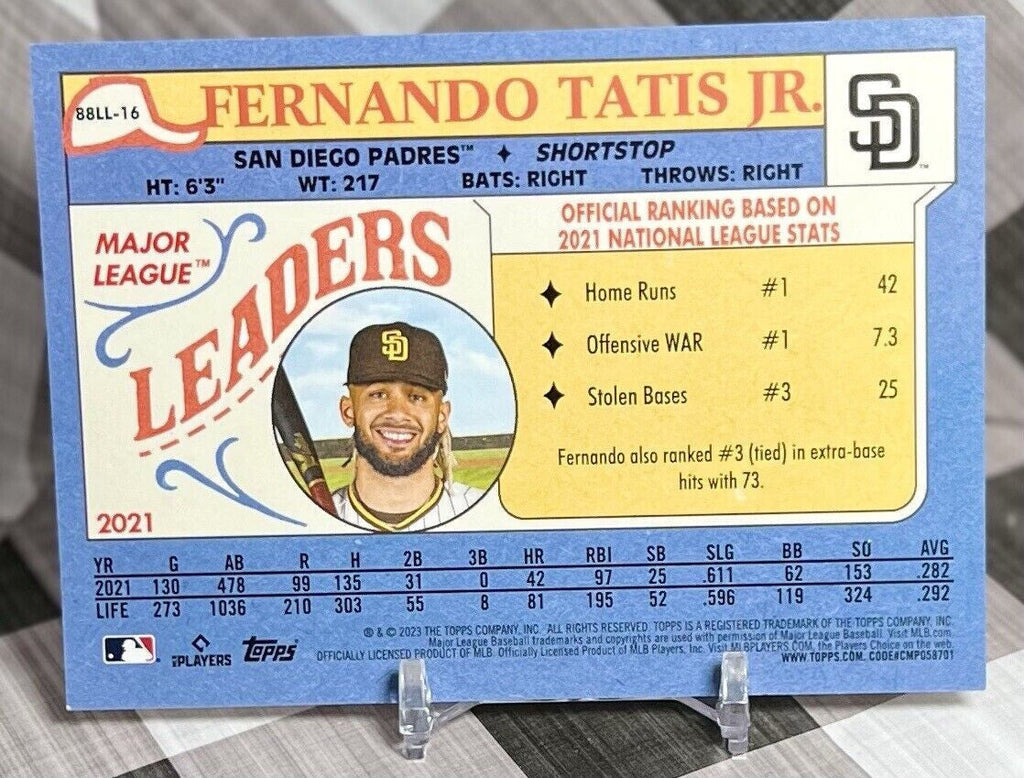 Fernando Tatis Jr 2023 Topps Series 1 1988 Box Topper #88LL-16 San Diego Padres