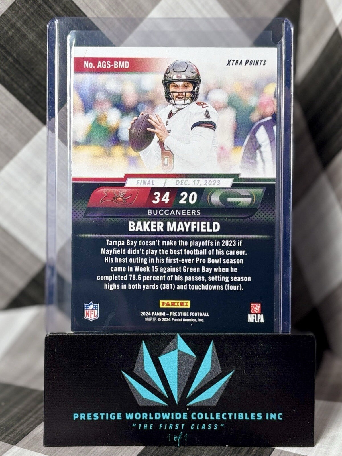 Baker Mayfield 2024 Prestige Any Given Sunday Red Xtra Points /399 #AGS-BMD Bucs