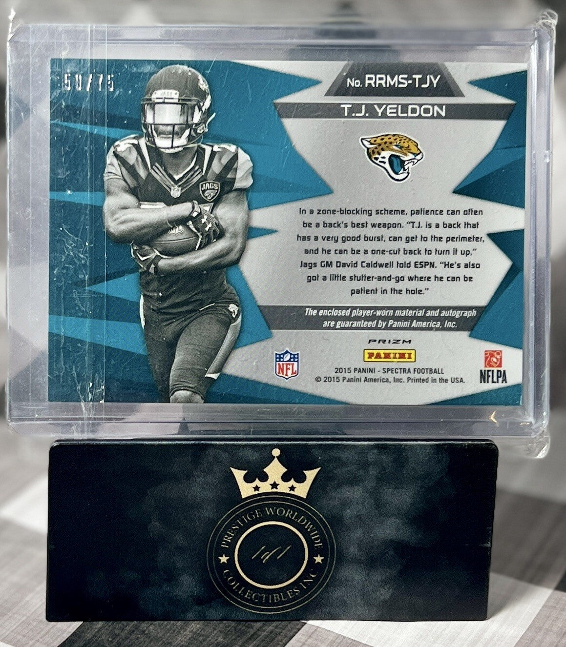 TJ Yeldon 2015 Spectra Radiant Rookie Patch Auto /75 #RRMS-TJY Jaguars RPA RC