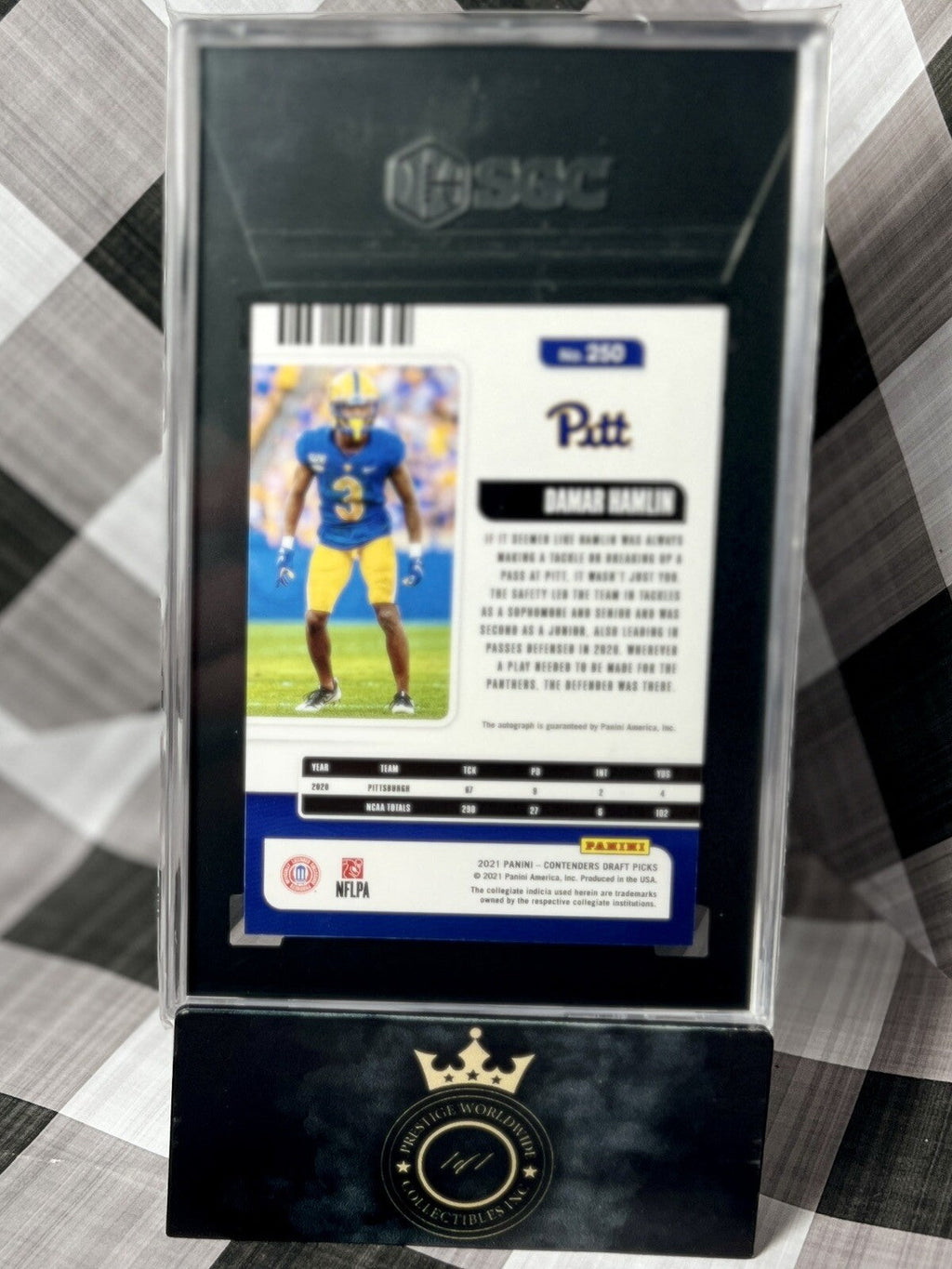 Damar Hamlin 2021 Contenders Red College Ticket Auto #250 SGC Auto 10 / 9 Bills