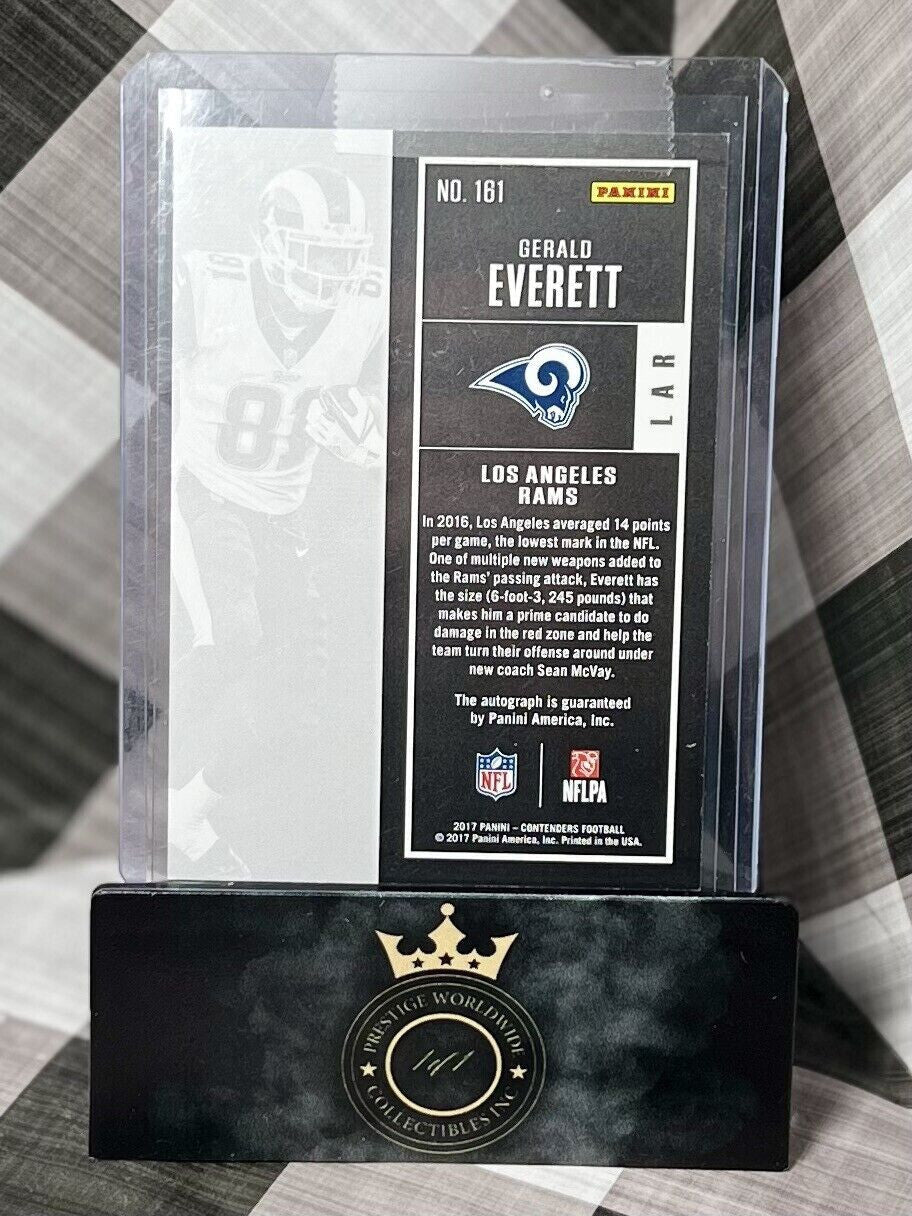 Gerald Everett 2017 Panini Contenders Rookie Ticket Auto #161 Los Angeles Rams
