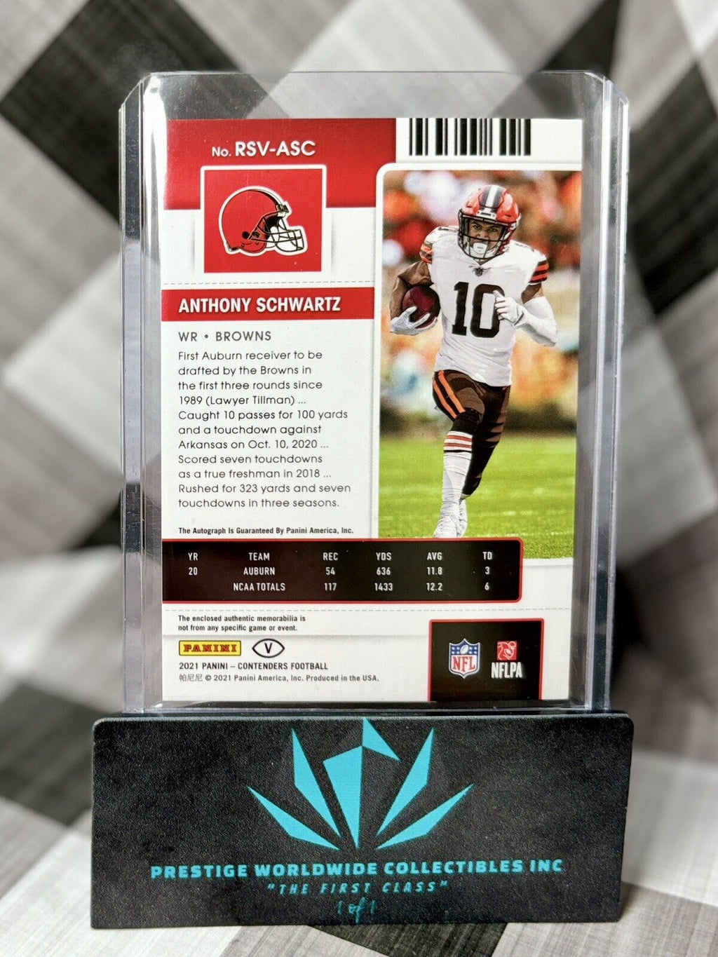 Anthony Schwartz 2021 Contenders Variation Rookie Ticket Patch Auto #RSV-ASC CLE