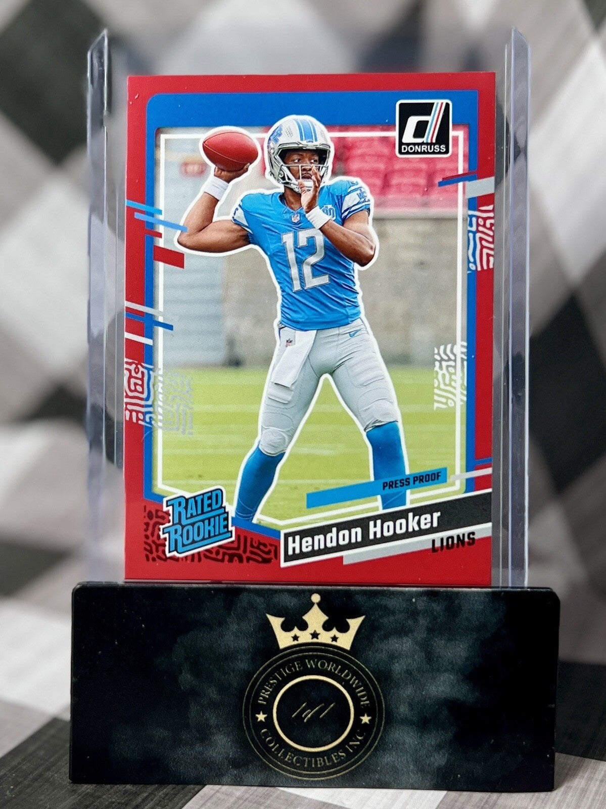 Hendon Hooker 2023 Donruss Press Proof Red Rated Rookie #329 Detroit Lions RC