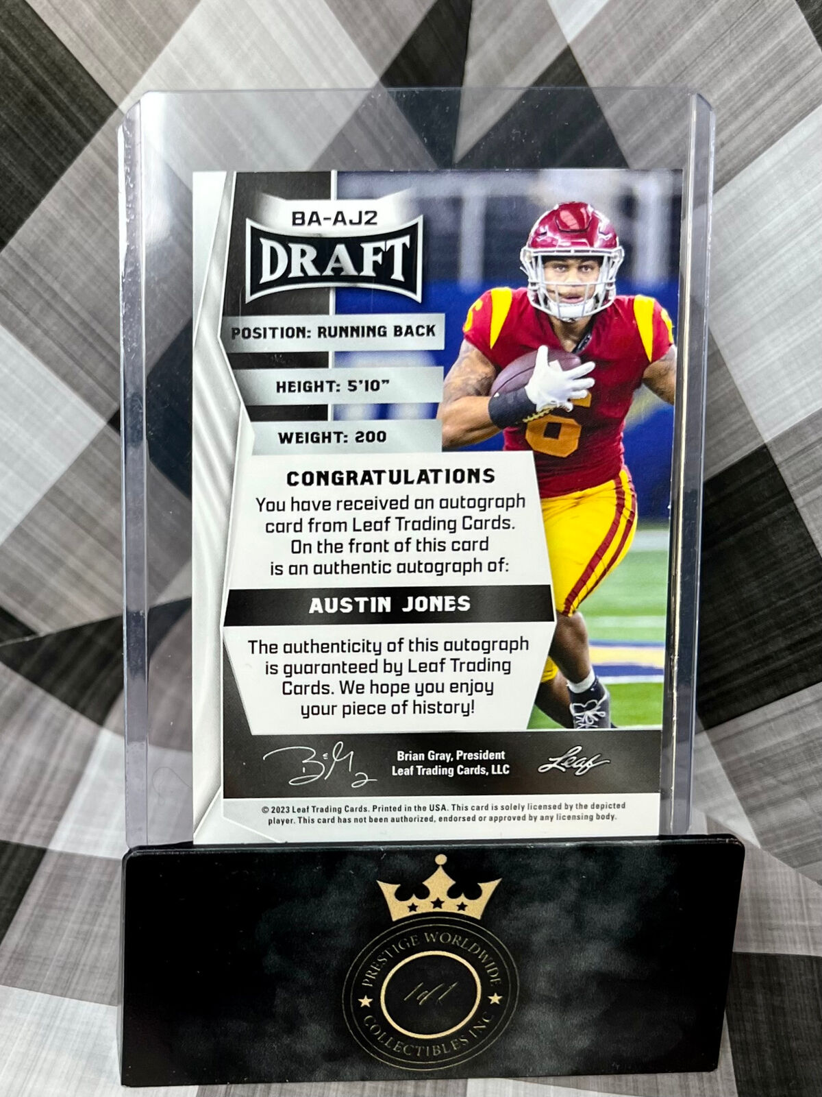 Tre'vius Hodges-Tomlinson 2023 Leaf Draft Blue Rookie Auto #BA-THT