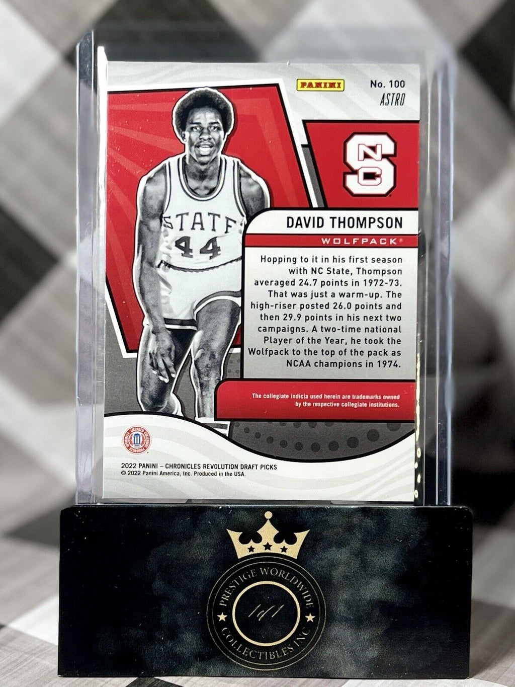 David Thompson 2022 Chronicles Draft Picks Astro Revolution #100 NC State DENVER