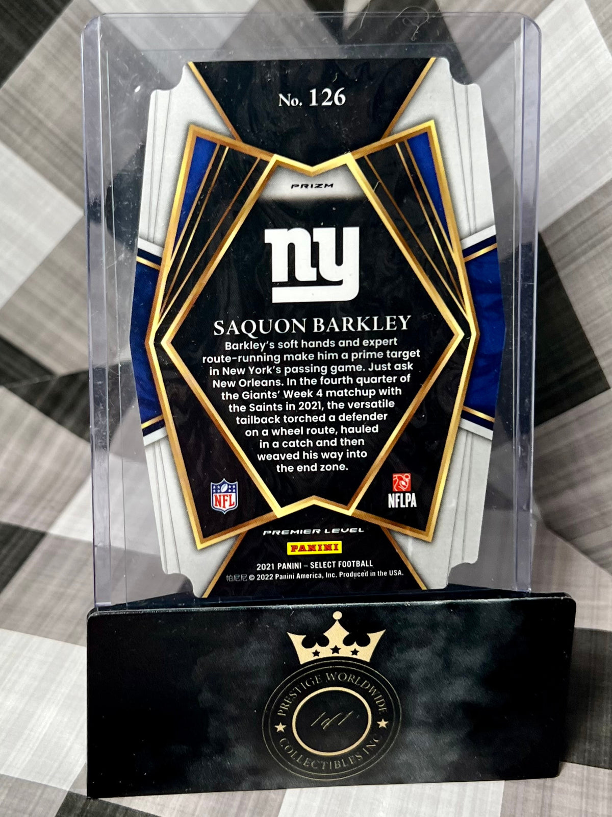 Saquan Barkley 2021 Select Premier Level Die Cut #126