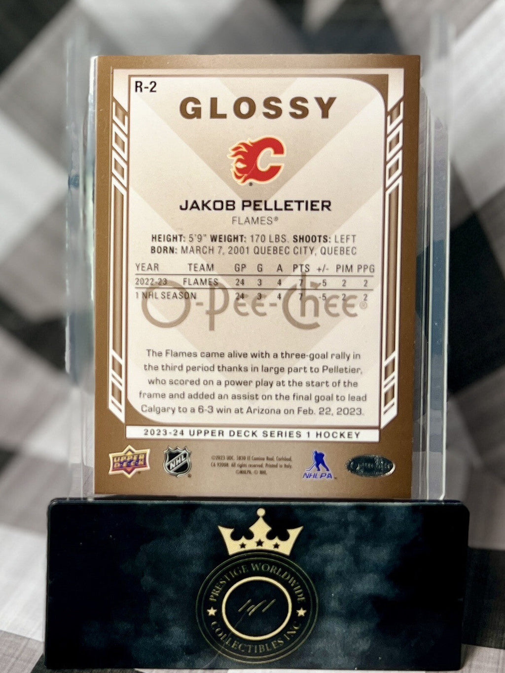 Jakob Pelletier 2023-24 Upper Deck Series One OPC Glossy #R-2 Calgary Flames