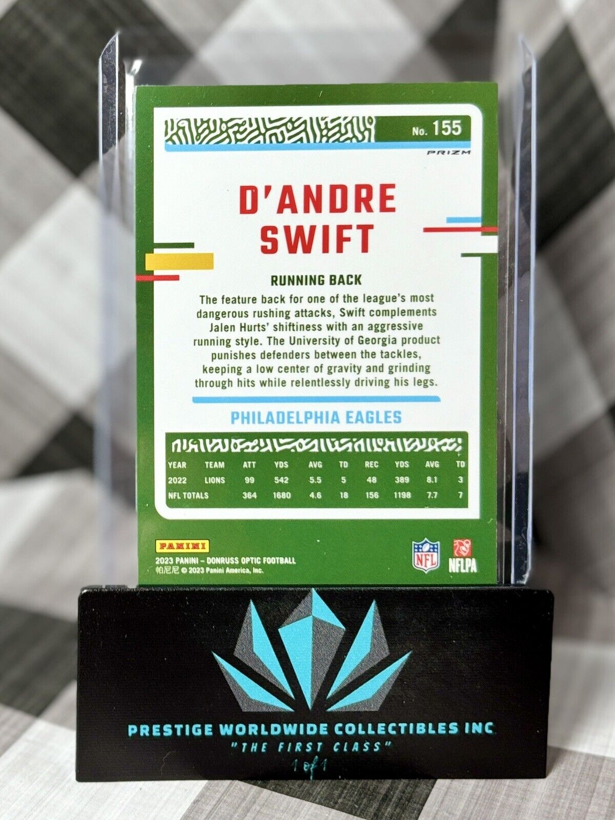 D’Andre Swift 2023 Donruss Optic Blue Stars Emoji SP #155 Philadelphia Eagles