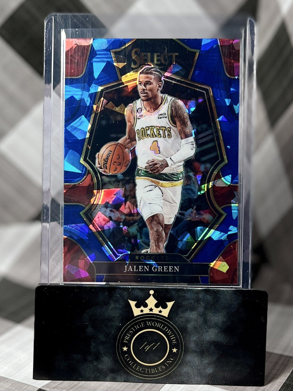Jalen Green 2022-23 Select Premier Blue Cracked Ice Prizm #152 Houston Rockets