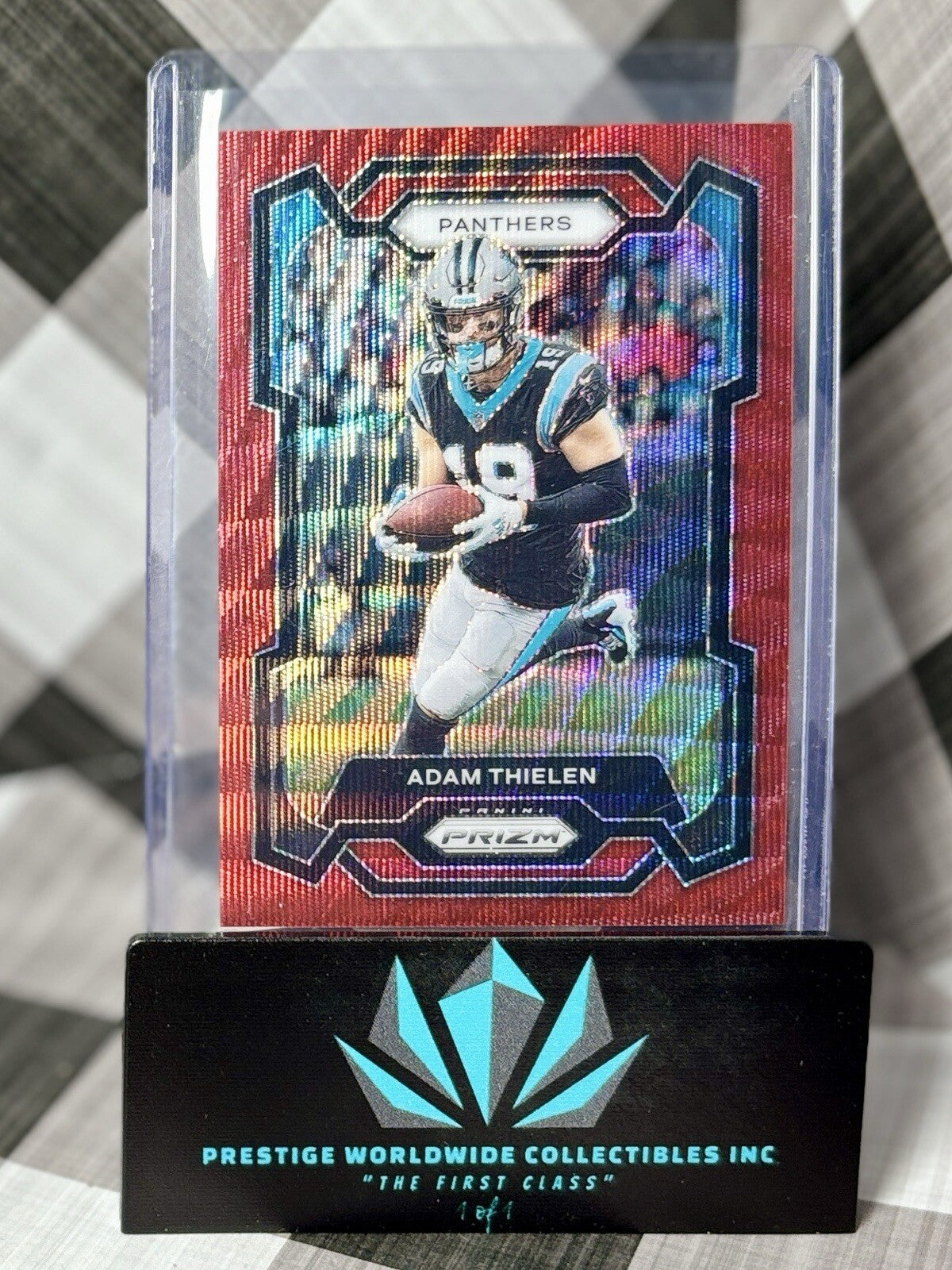 Adam Thielen 2023 Panini Prizm Red Wave Prizm /149 #37 Panthers & Vikings