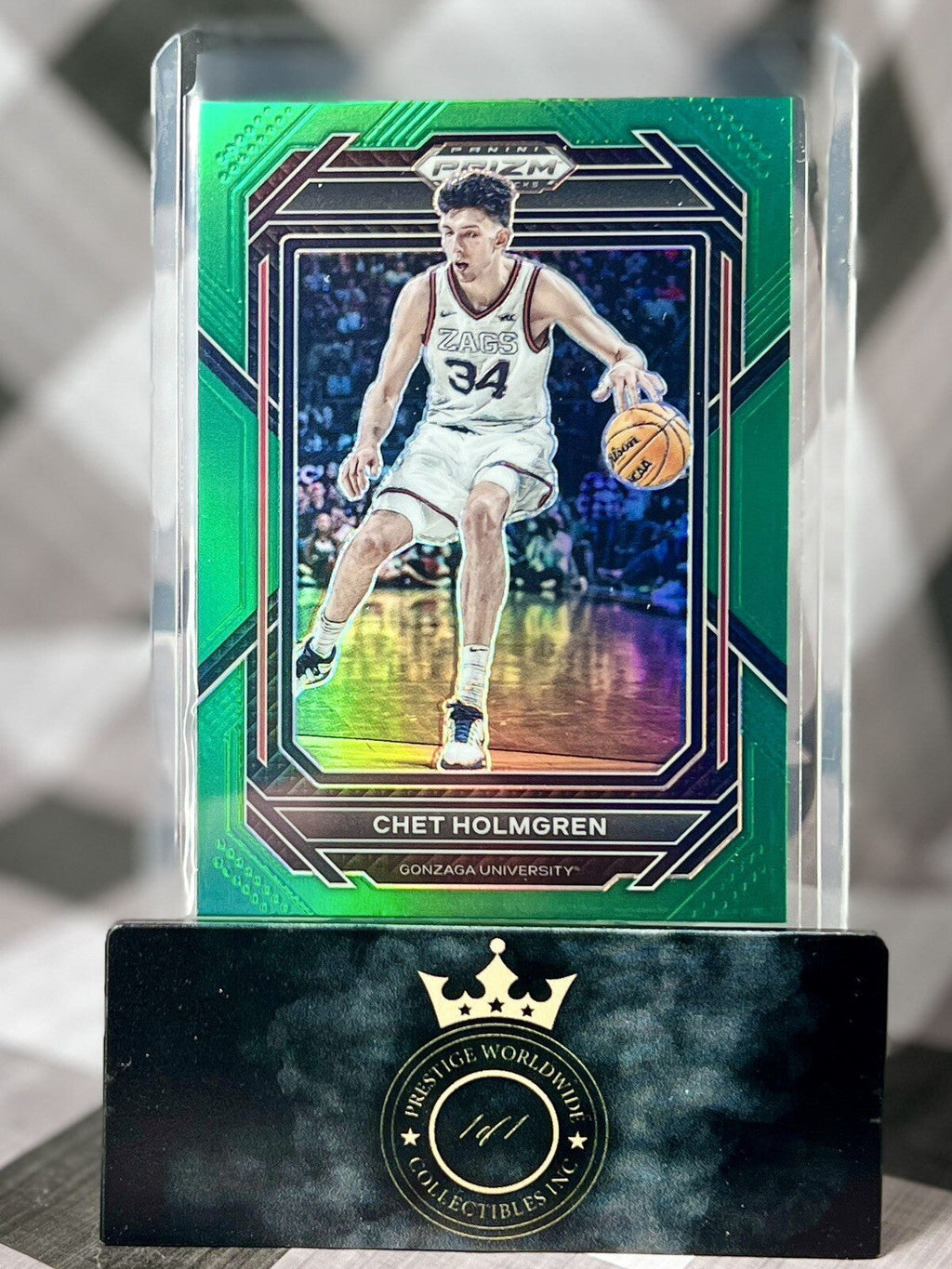 Chet Holmgren 2023-24 Panini Prizm Draft Picks Green Prizm #76 Gonzaga & Thunder