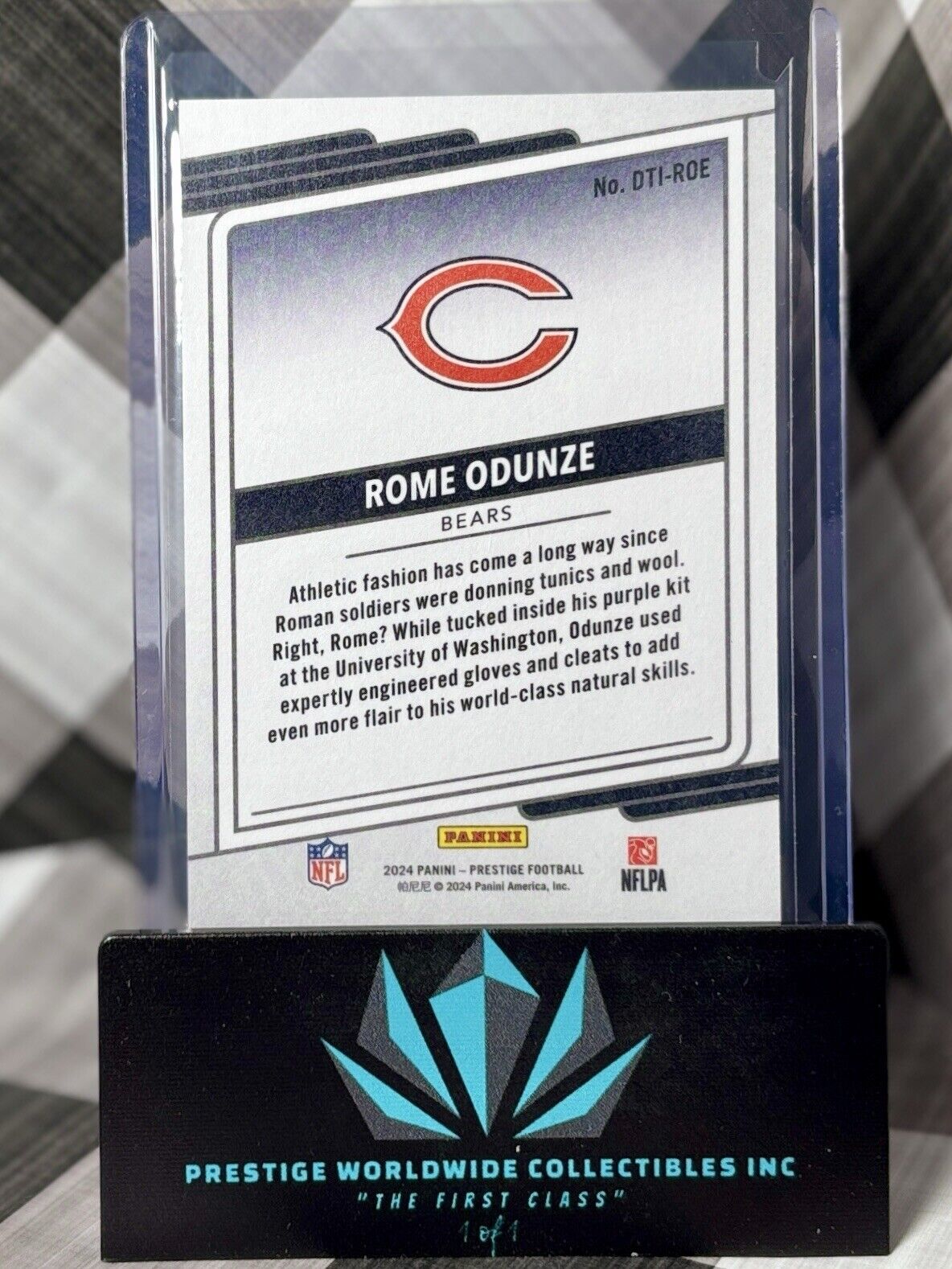 Rome Odunze 2024 Prestige Dressed To Impress Rookie SSP #DTI-ROE Bears Case Hit