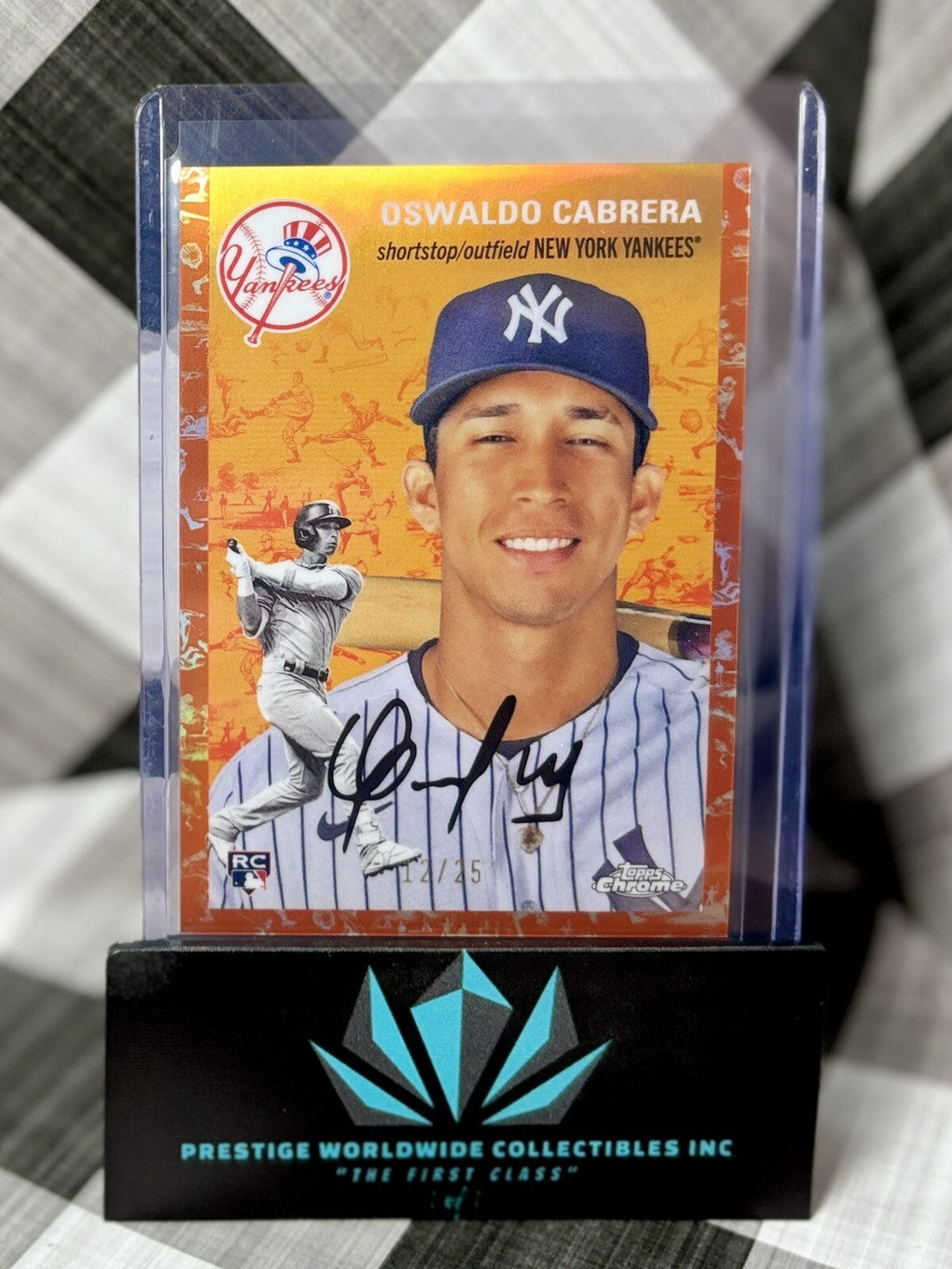 Oswaldo Cabrera 2023 Topps Chrome Platinum Orange Toile Rookie /25 #81 NYY RC