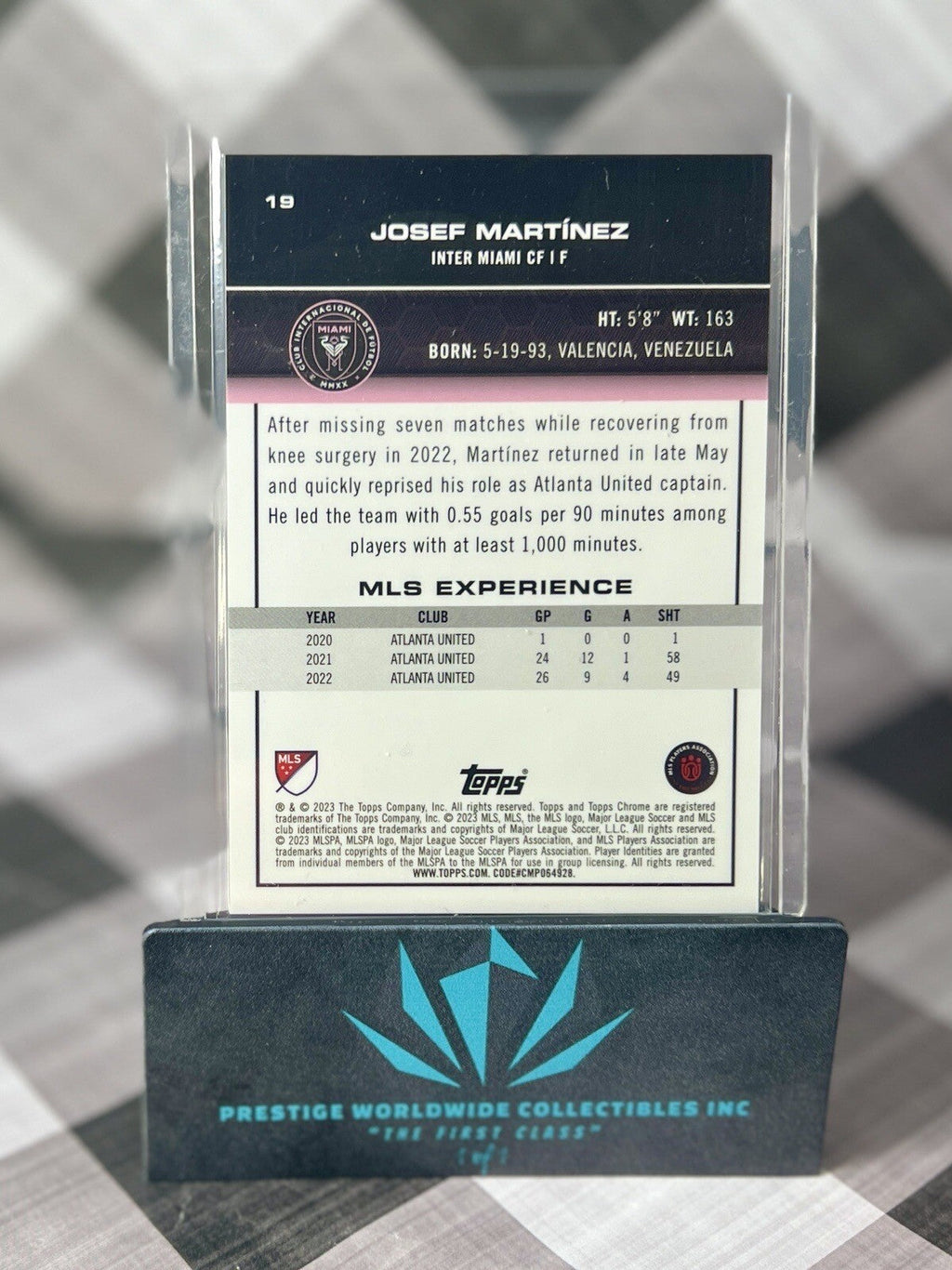 Josef Martinez 2023 Topps Chrome MLS Aqua X-Fractor /125 #19 Inter Miami SP