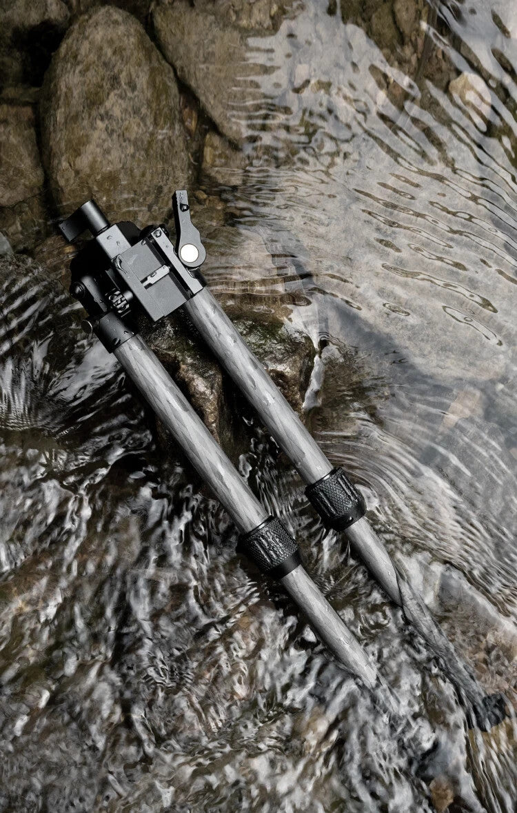 Linkogear HB-C02M Bipod – Brown, Carbon Fiber, Quick-Detach, 7-10” Adjust