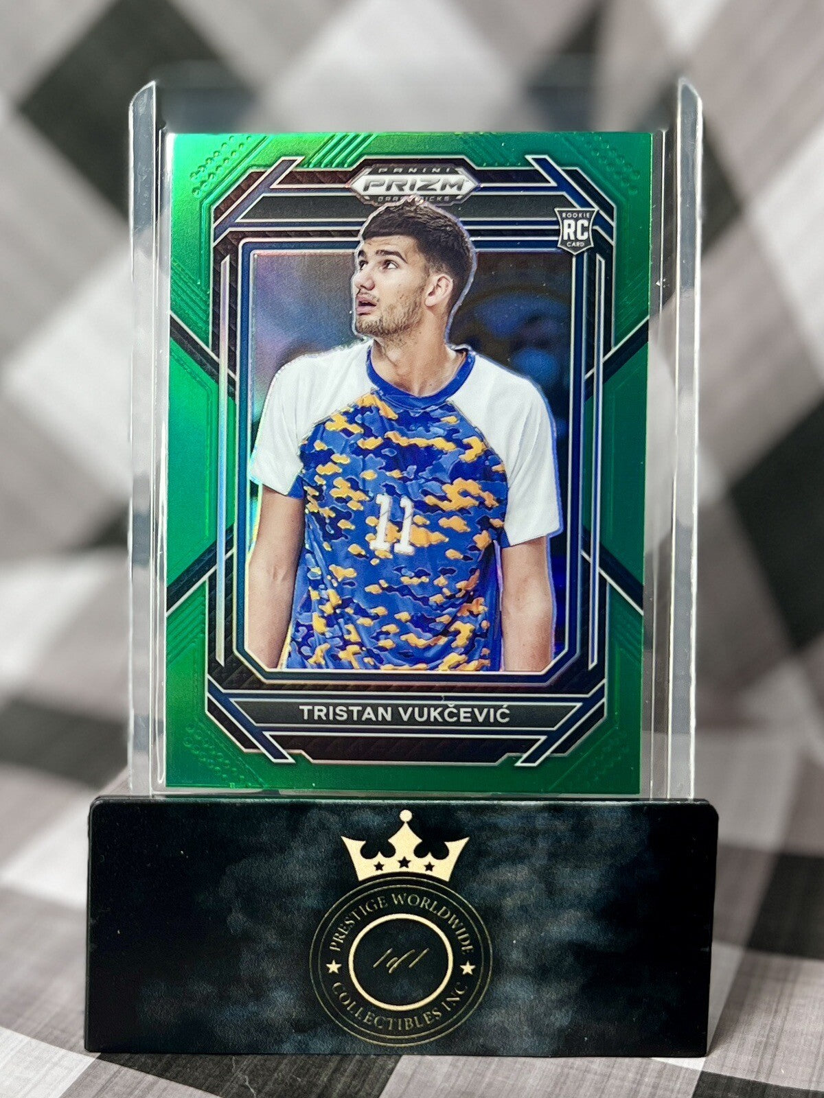 Tristan Vukcevic 2023 Panini Prizm Draft Picks Green Prizm Rookie #38 Wizards RC