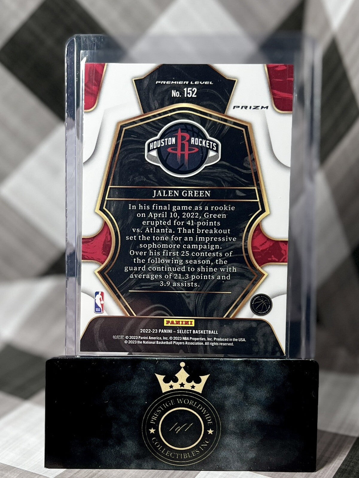 Jalen Green 2022-23 Select Premier Blue Cracked Ice Prizm #152 Houston Rockets