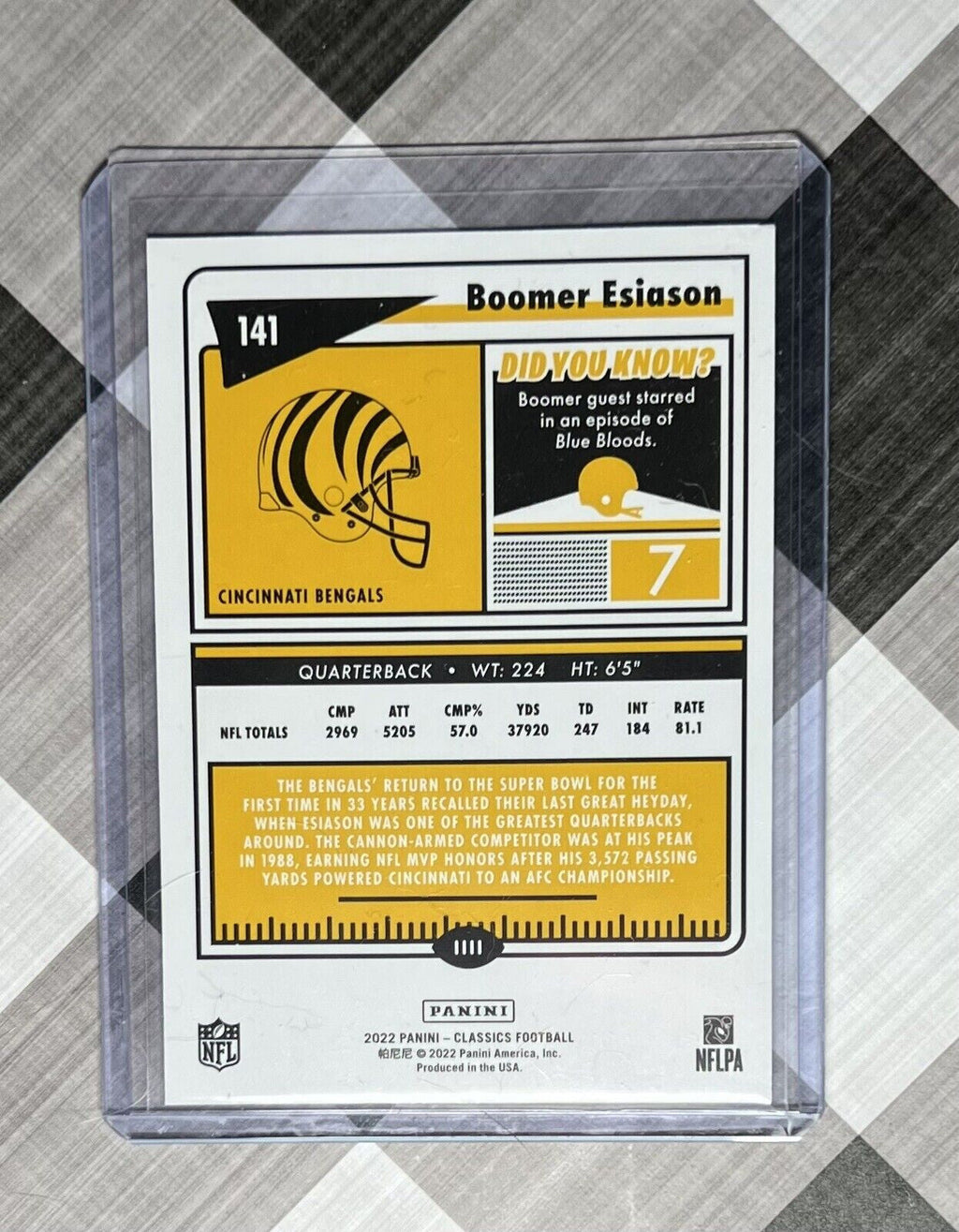 2022 Classics BOOMER ESIASON Timeless Tributes Blue /125 #141 Cincinnati Bengals