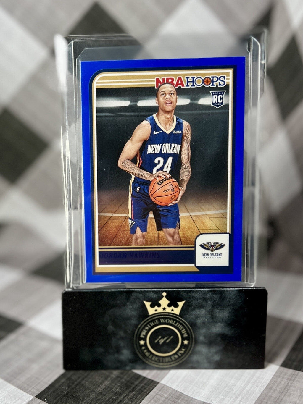 Jordan Hawkins 2023-24 Panini NBA Hoops Rookie Blue Parallel #269 Pelicans RC