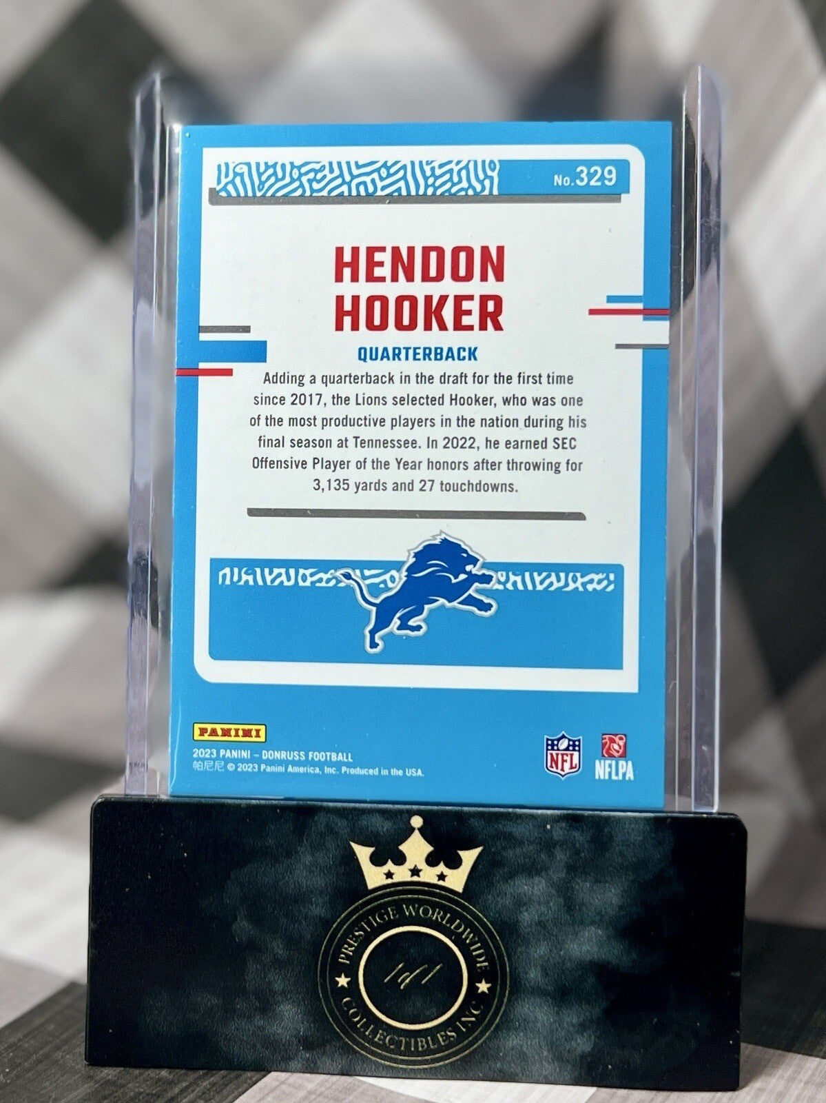 Hendon Hooker 2023 Donruss Press Proof Red Rated Rookie #329 Detroit Lions RC