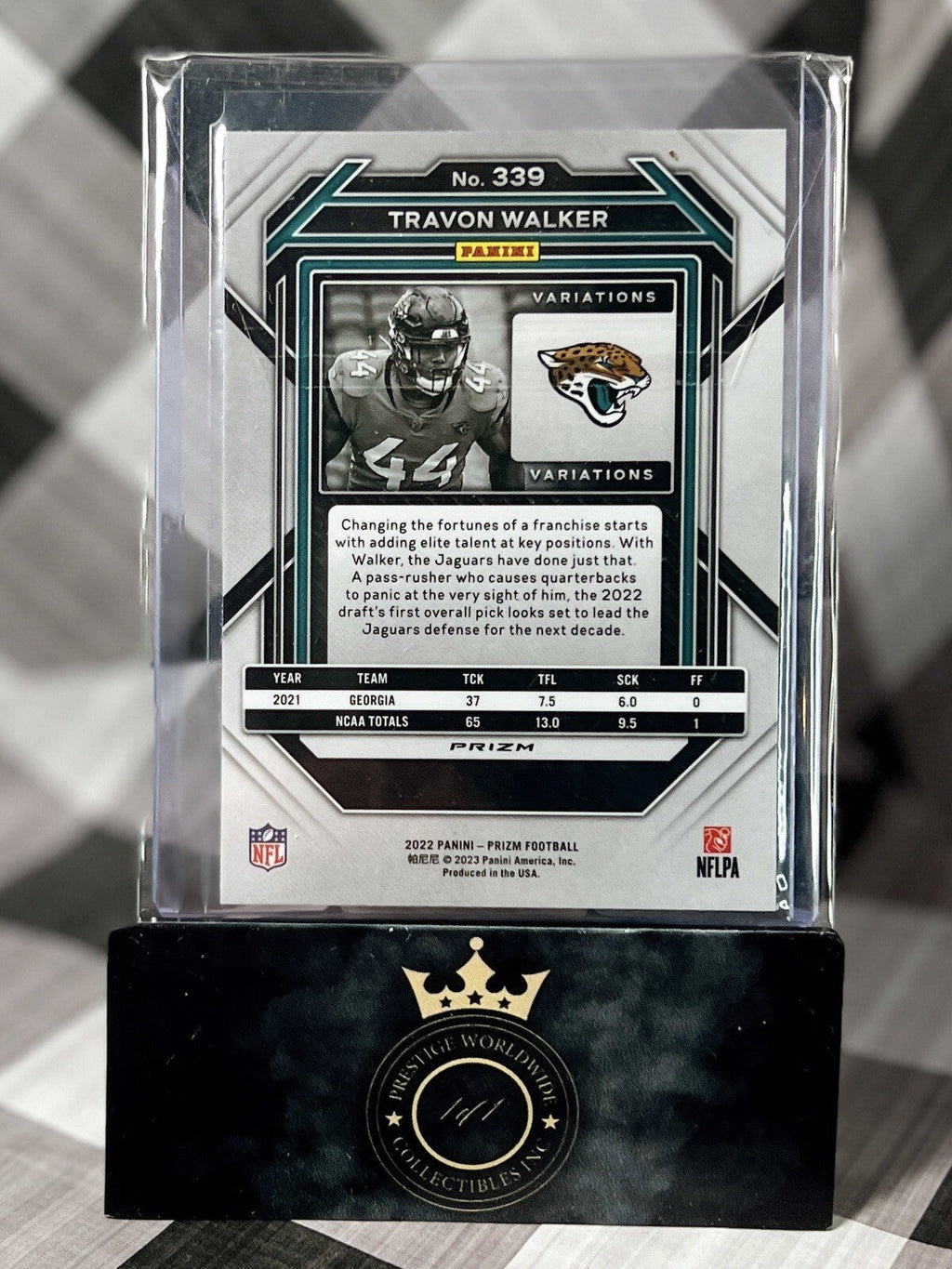 Travon Walker 2022 Prizm Variation Negative Prizm SP Rookie #339 Jaguars RC