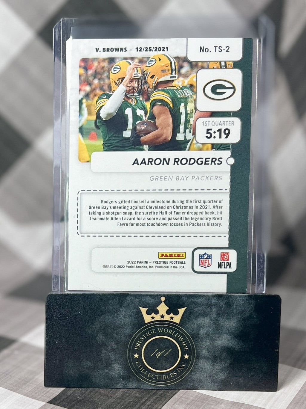 Aaron Rodgers 2022 Prestige Time Stamped Xtra Points Purple /149 #TS-2 Packers