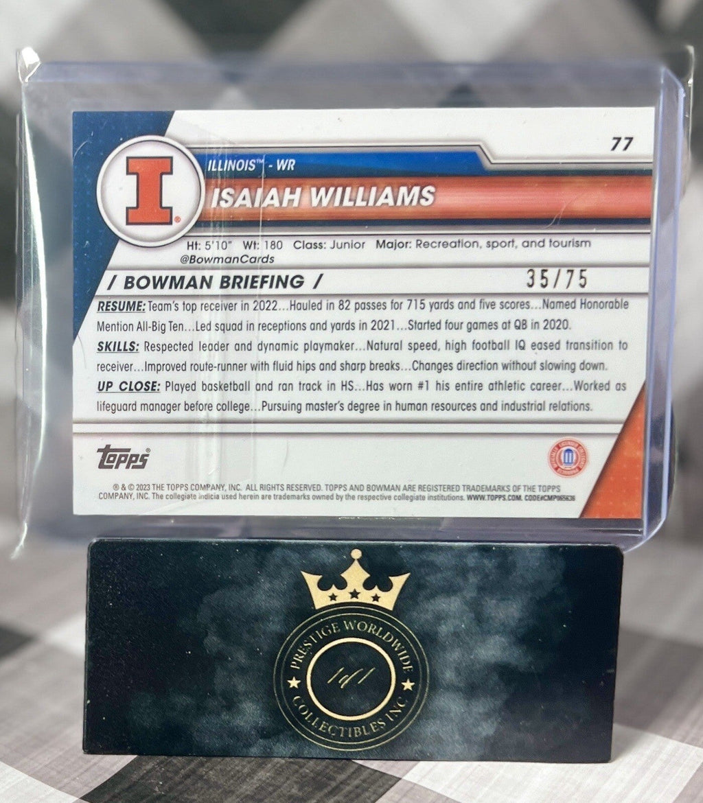 Jalen Berger 2023 Bowman University Chrome 1st Green Shimmer /99 #121 MSU Rookie