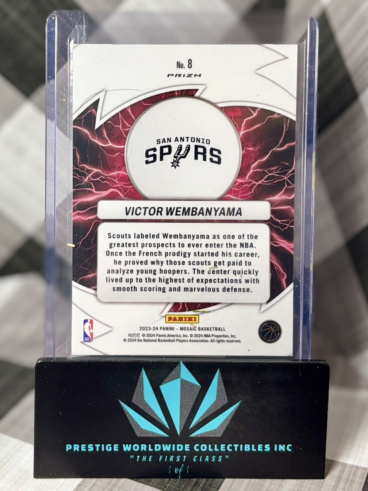 Victor Wembanyama 2023-24 Panini Mosaic Green Thunder Road Rookie #8 Spurs RC