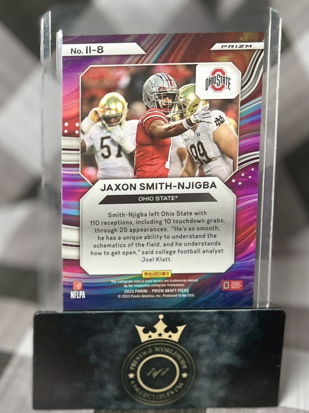 Jaxon Smith-Njigba 2023 Prizm Draft Picks Red Ice Instant Impact #II-8 OSU & SEA