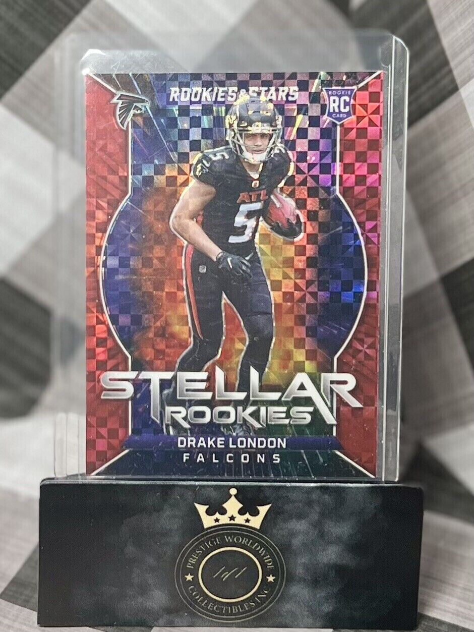 Drake London 2022 Panini Rookies & Stars Stellar Rookies Red Plaid #SR-9 ATL RC