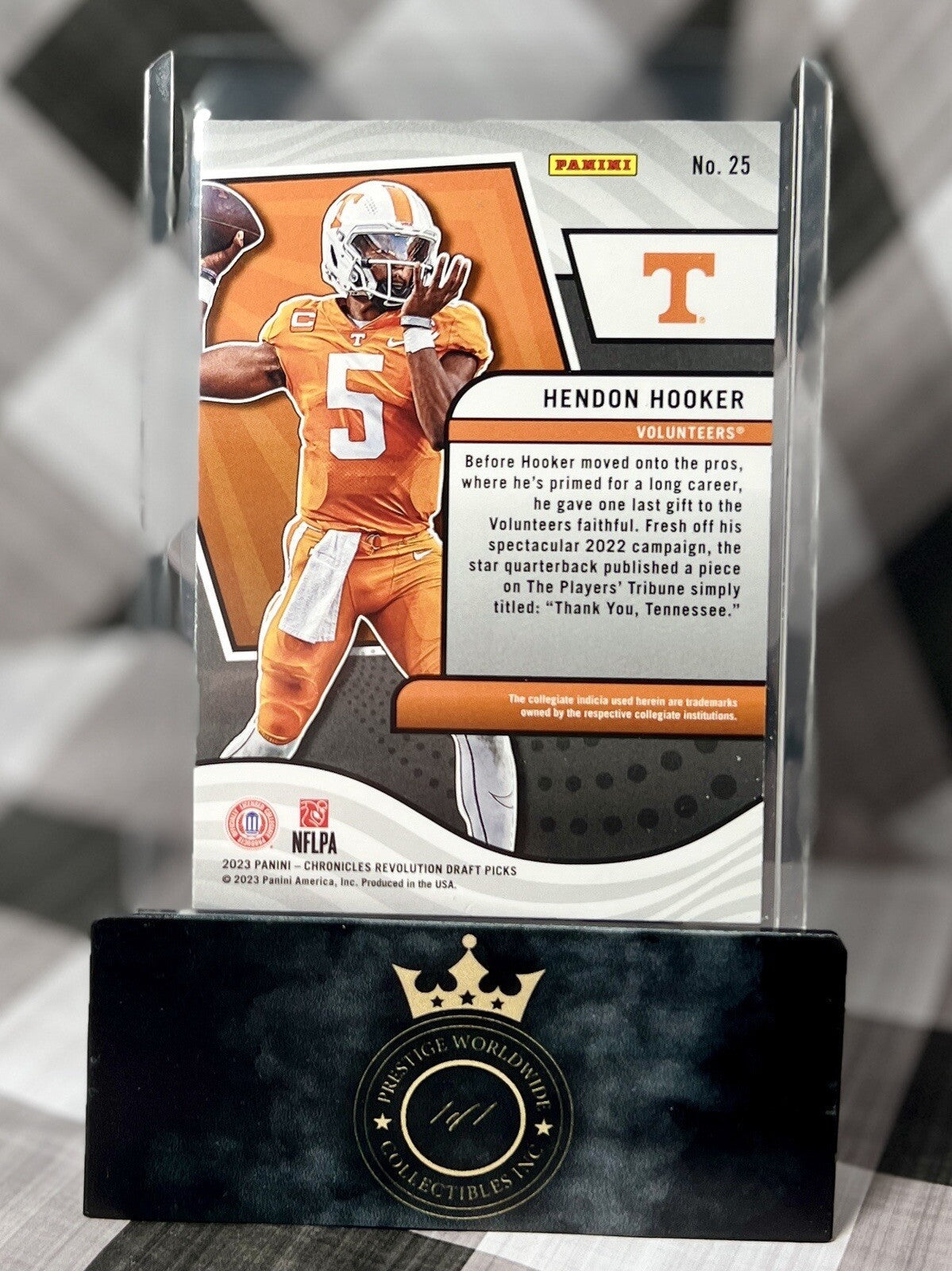 Hendon Hooker 2023 Panini Chronicles Draft Picks Revolution #25 Tennessee & DET