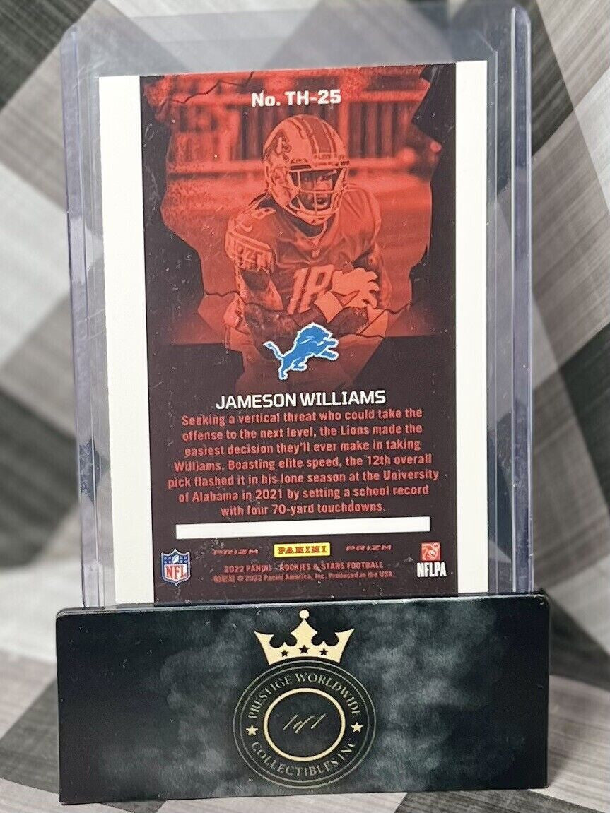 Jameson Williams 2022 Rookies & Stars Thrillers Silver Rookie #TH-25 Lions RC