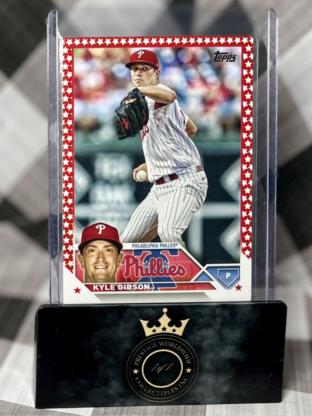 Kyle Gibson 2023 Topps Series 1 Independence Day Border Rookie /76 #96 Phillies