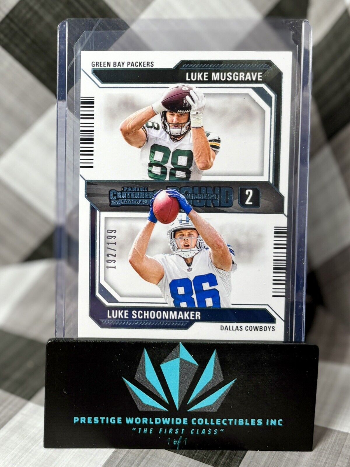 Luke Musgrave & Luke Schoonmaker 2023 Contenders Round 2 #'s /199 #11 GB & DAL