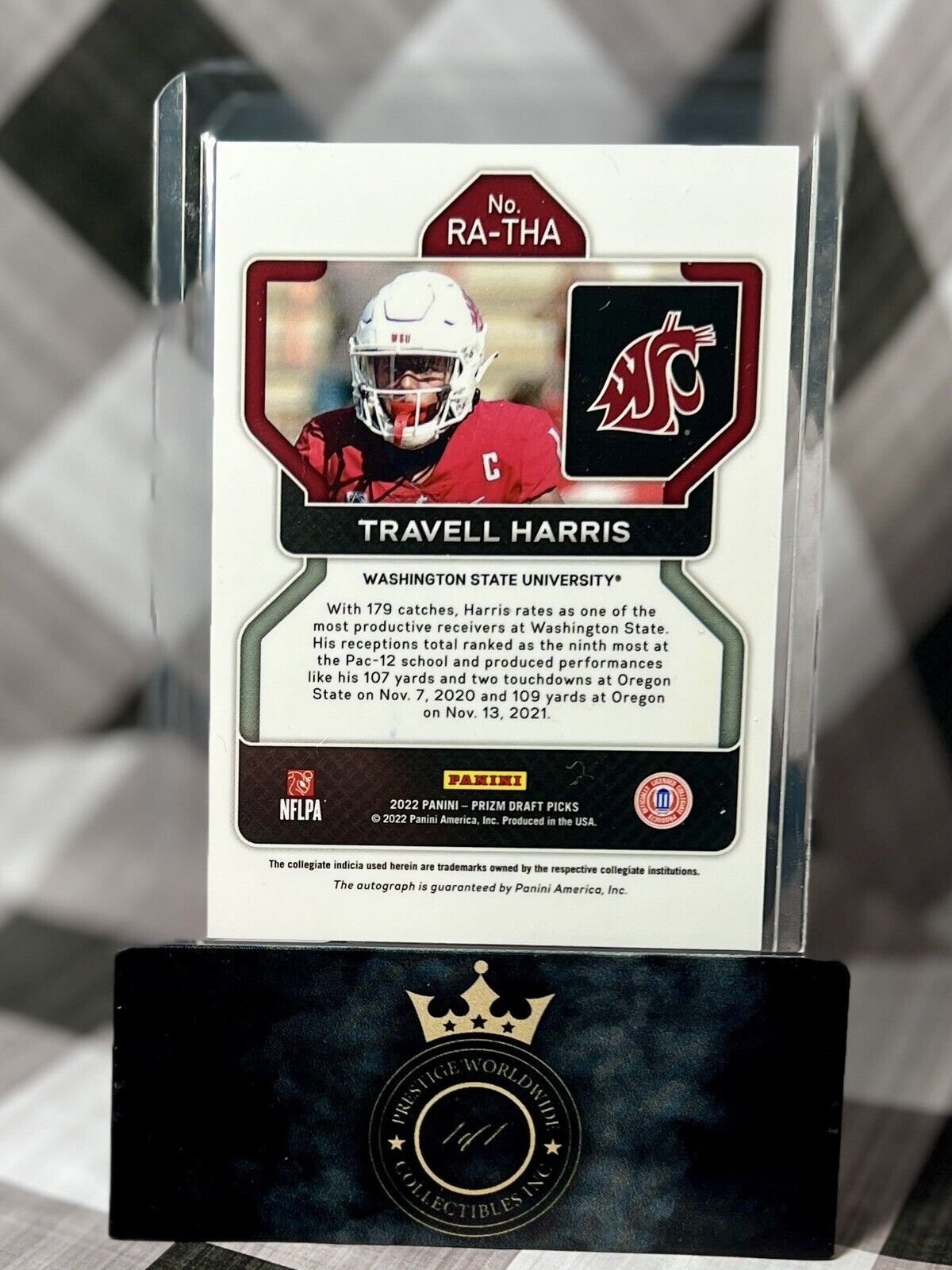 Travell Harris 2023 Prizm Draft Picks Rookie Auto #RA-THA WSU & Cleveland Browns