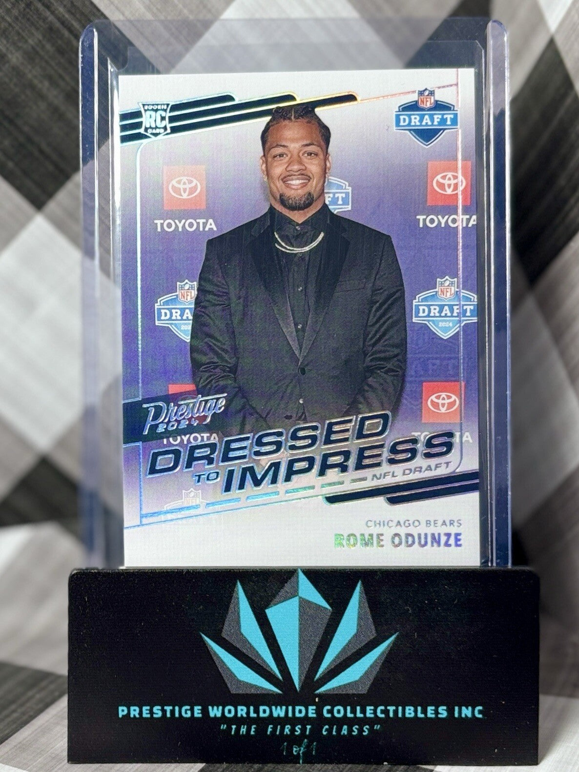 Rome Odunze 2024 Prestige Dressed To Impress Rookie SSP #DTI-ROE Bears Case Hit