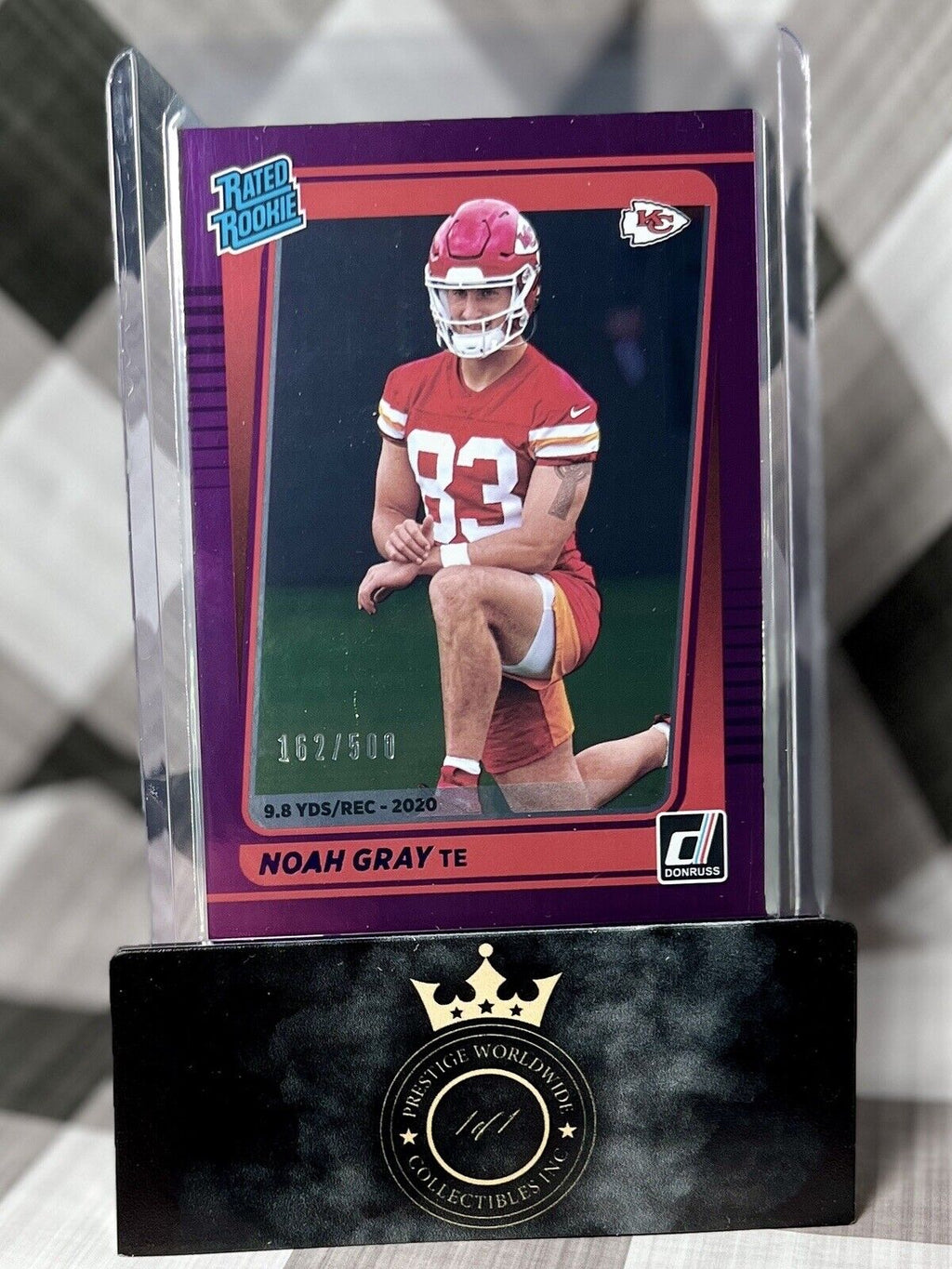 Noah Gray 2021 Donruss Purple Foil Rated Rookie /500 #309 Kansas City Chiefs RC