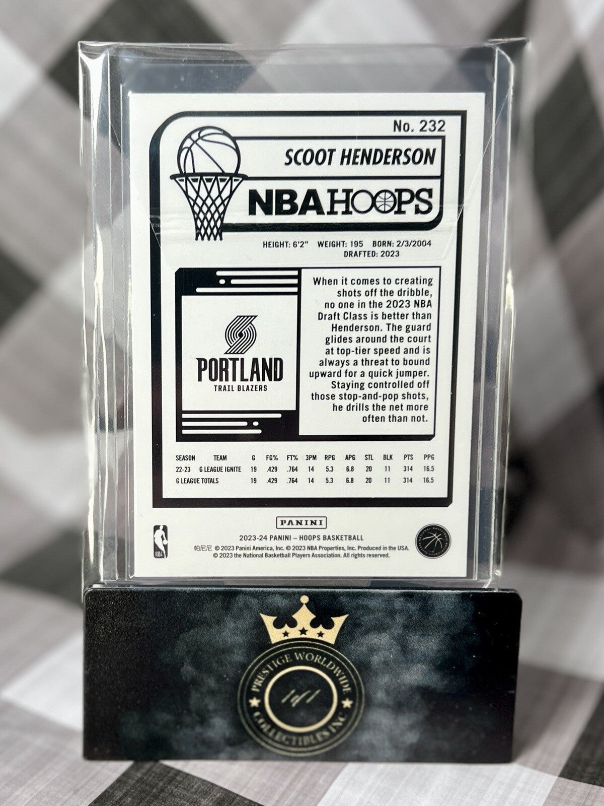 Scoot Henderson 2023-24 NBA Hoops Blue Parallel Rookie #232 Trail Blazers RC