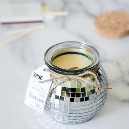 Silver Lining Disco Ball Candle