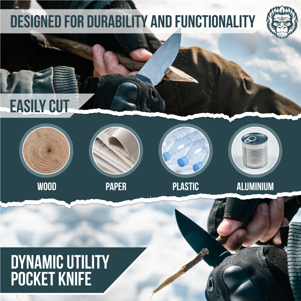 Holtzman's The Peasant Folding Pocket Knife Giftset for Men and Women (Silver and Black)