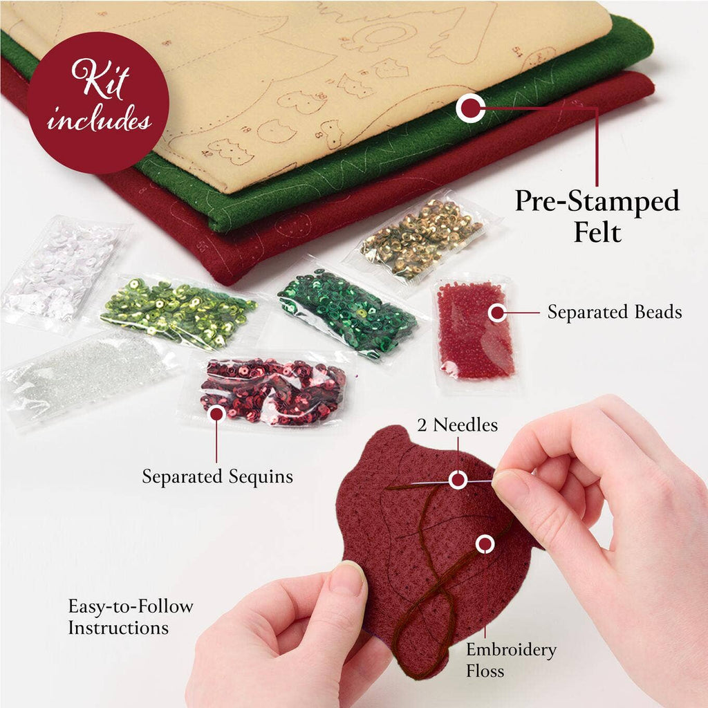 Bucilla Holiday Favorites Felt Ornament Kit – Set of 6 Classic Christmas Ornaments