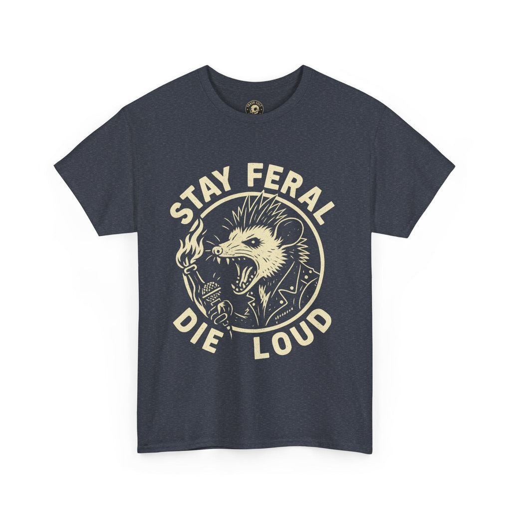 Stay Feral Die Loud Possum Punk Shirt – Trash Cult Supply Co – Gildan 5000 T-Shirt